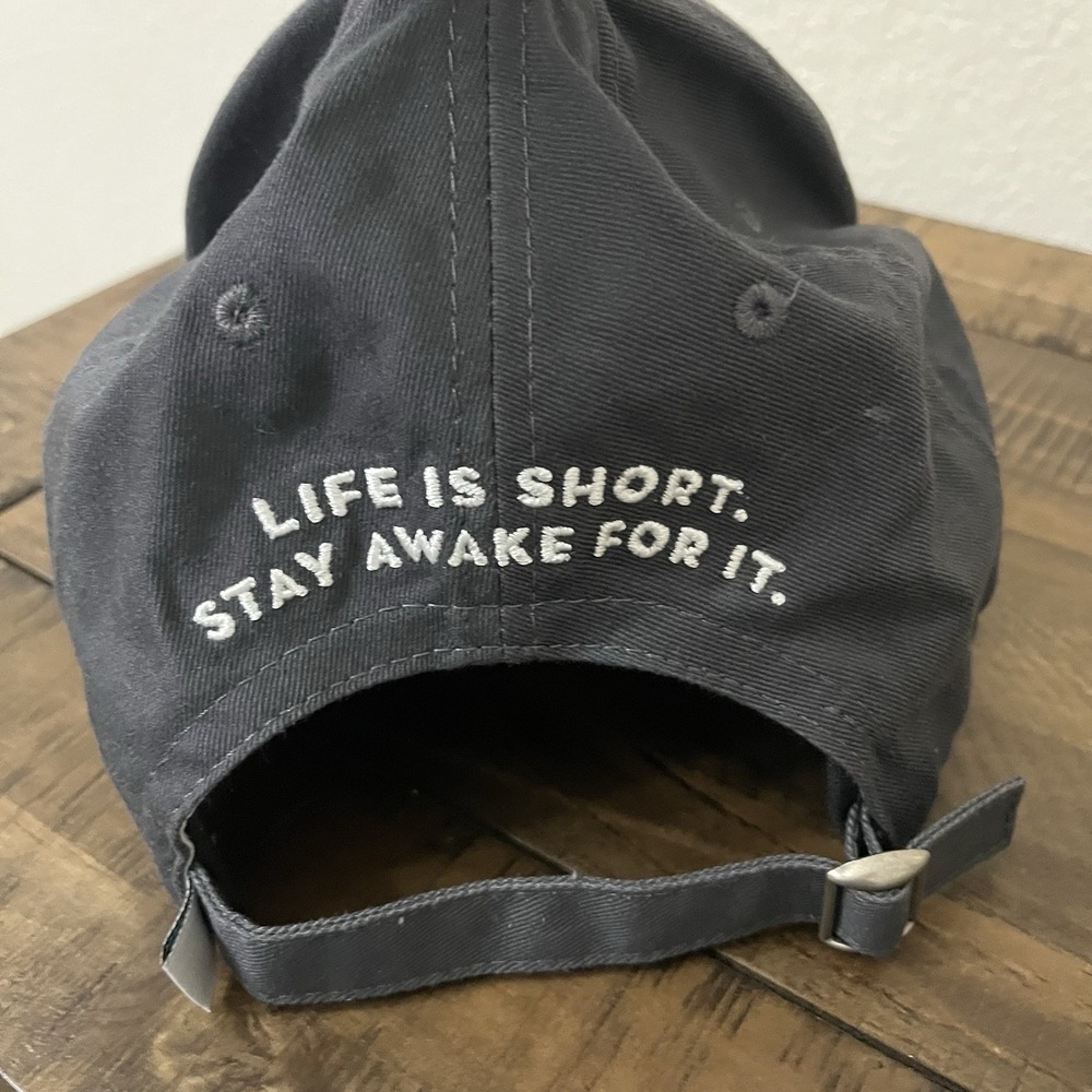 Life Is Short Stay Awake For It Cap Hat OS Grey Great Lakes